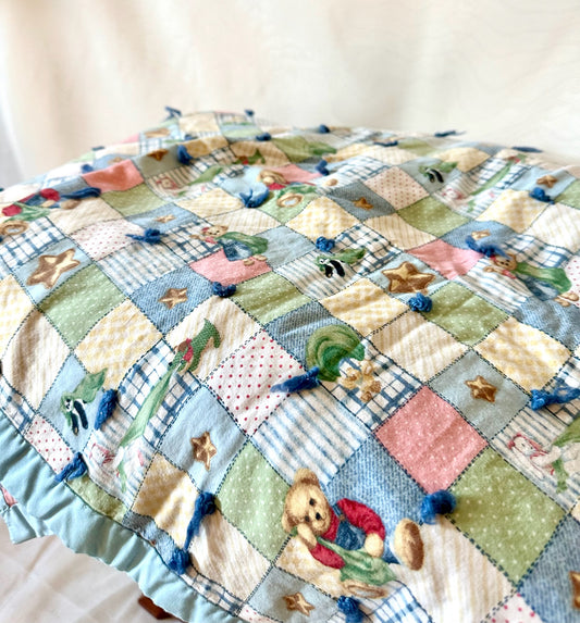 Blue Jean Teddy Bear Baby Blanket
