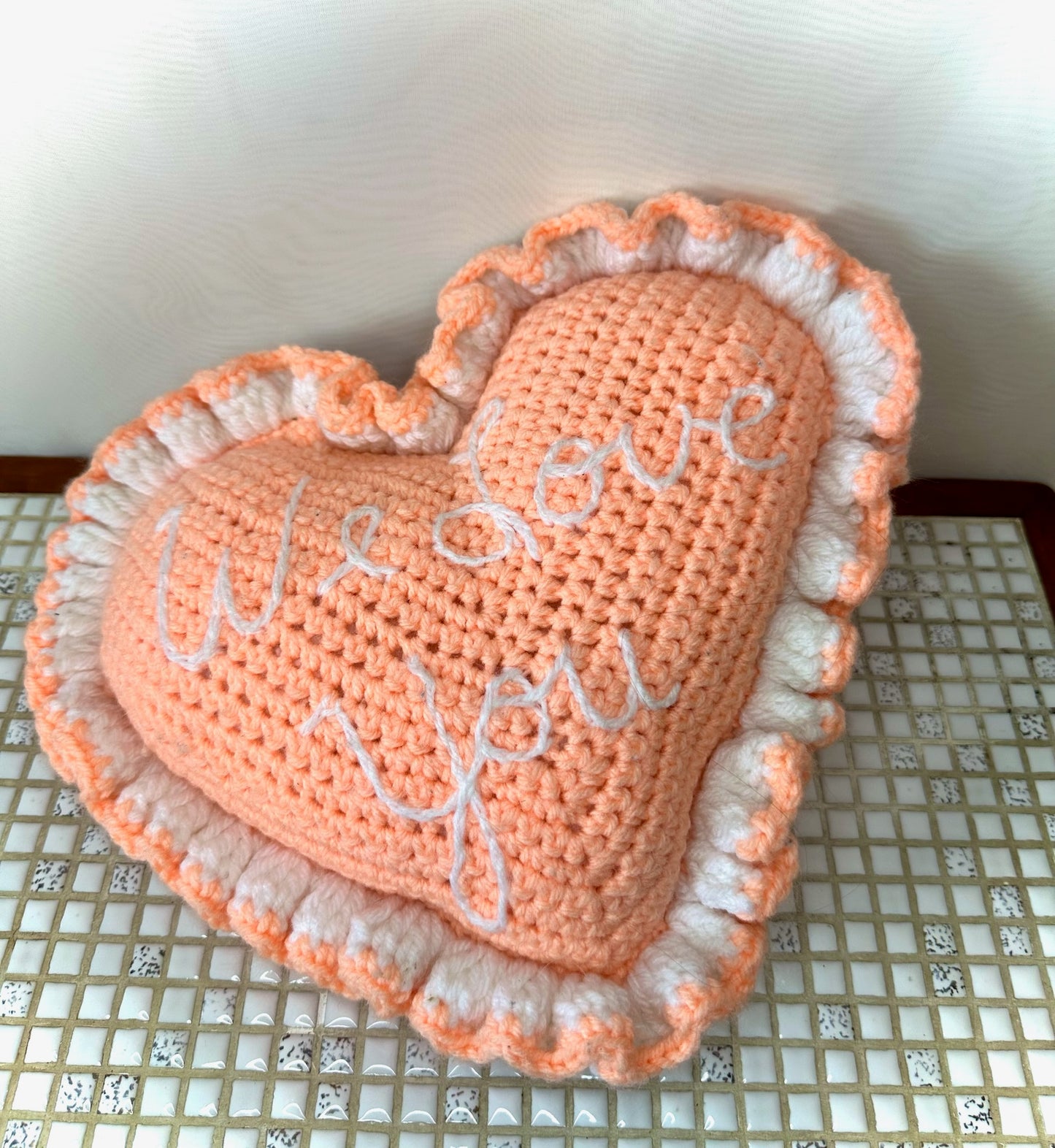 We Love You Handmade Heart Pillow