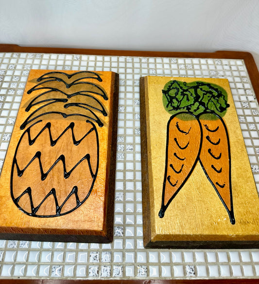 1972 Handcrafted Vintage Wooden Kitchen Art
