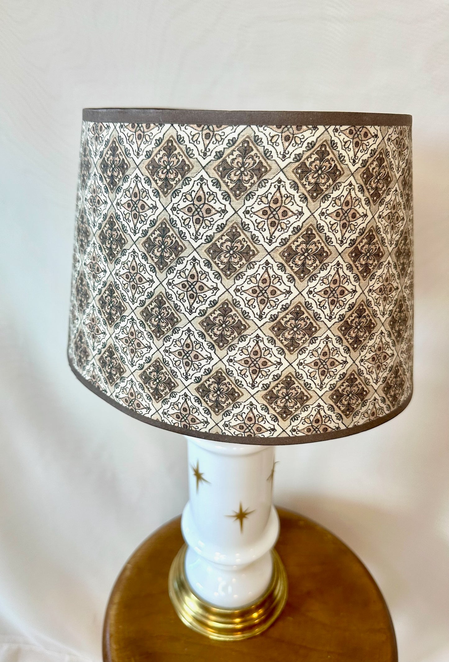 Milk Glass Lamp W/ Stars