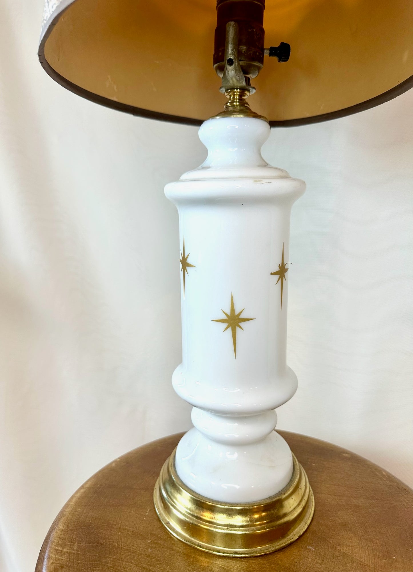 Milk Glass Lamp W/ Stars
