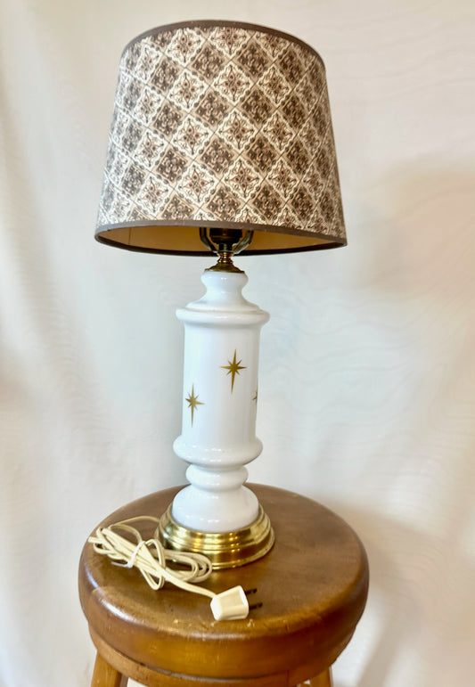 Milk Glass Lamp W/ Stars