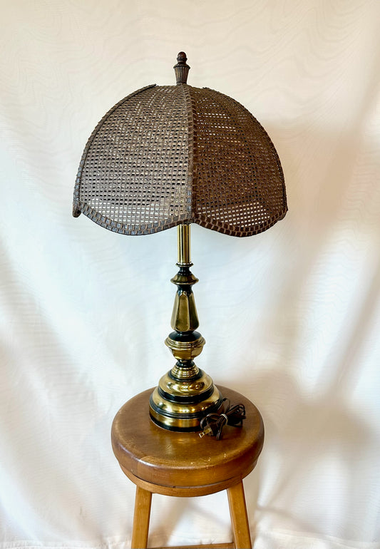 Brass Wicker Lamp