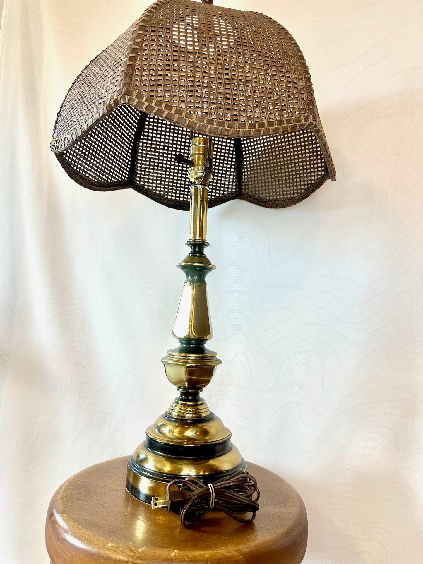 Brass Wicker Lamp