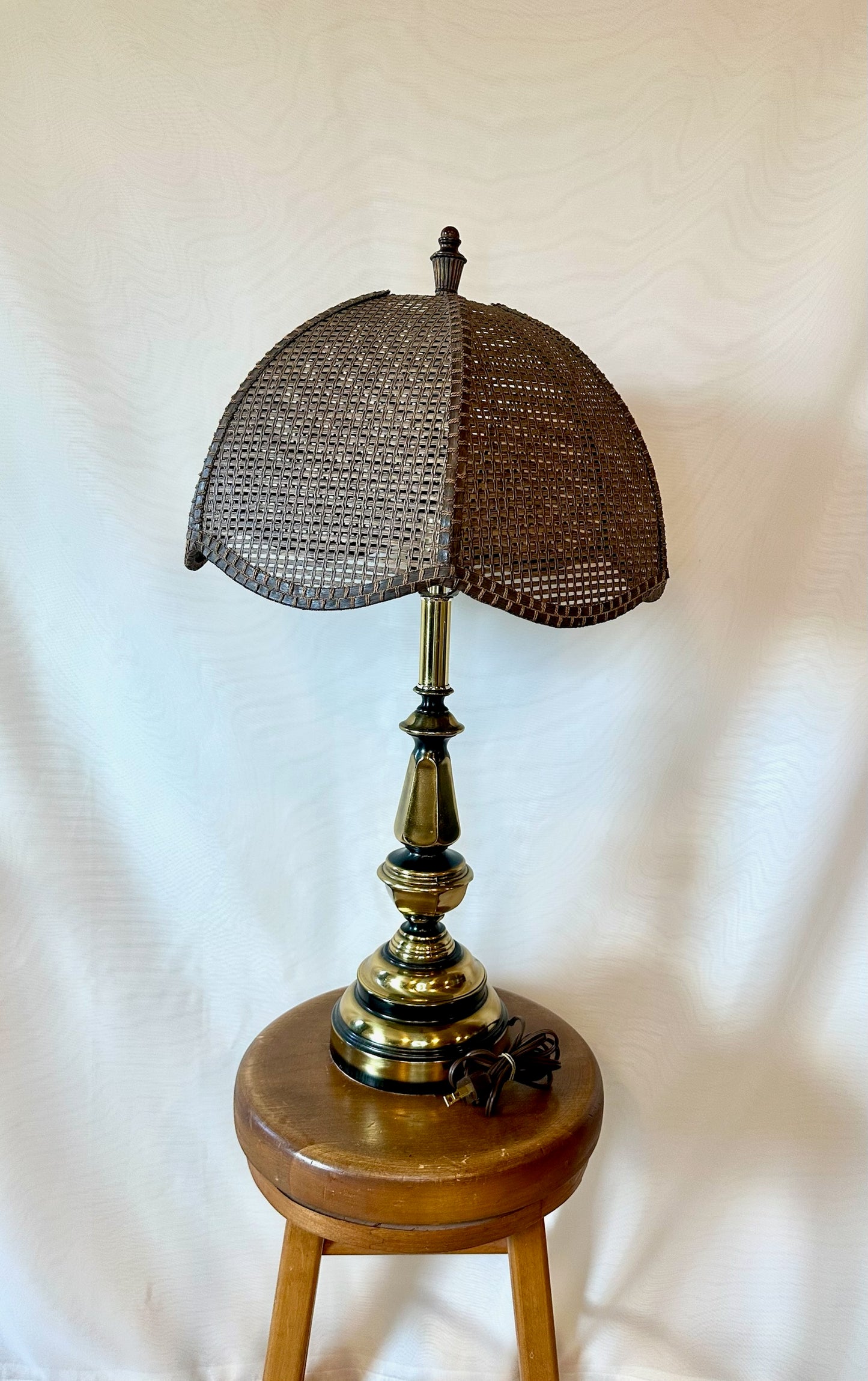 Brass Wicker Lamp