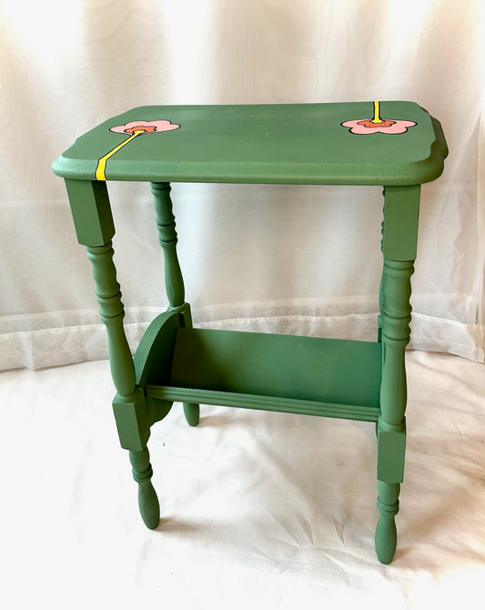 Hand-painted Wooden Side Table | Local Pickup Only