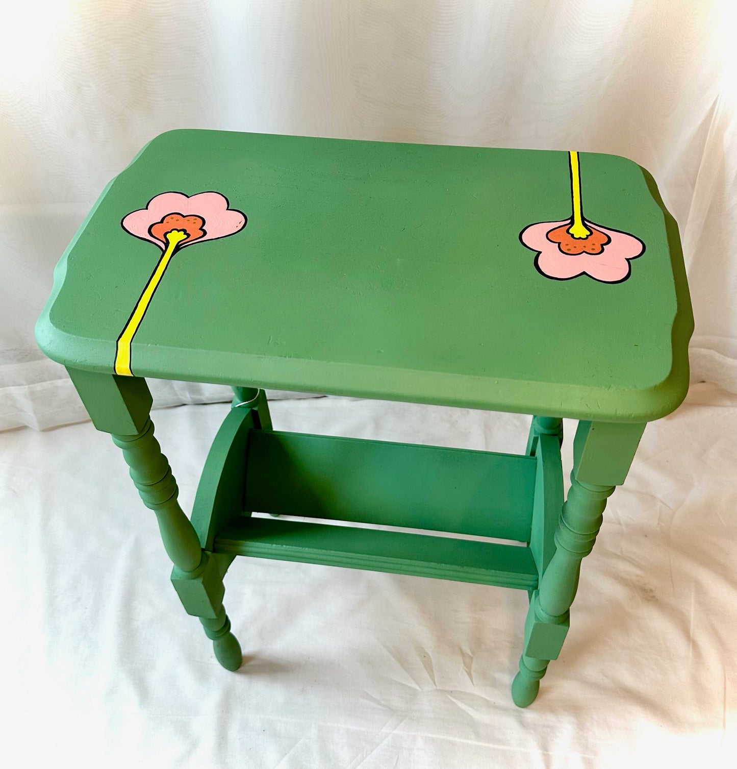 Hand-painted Wooden Side Table | Local Pickup Only