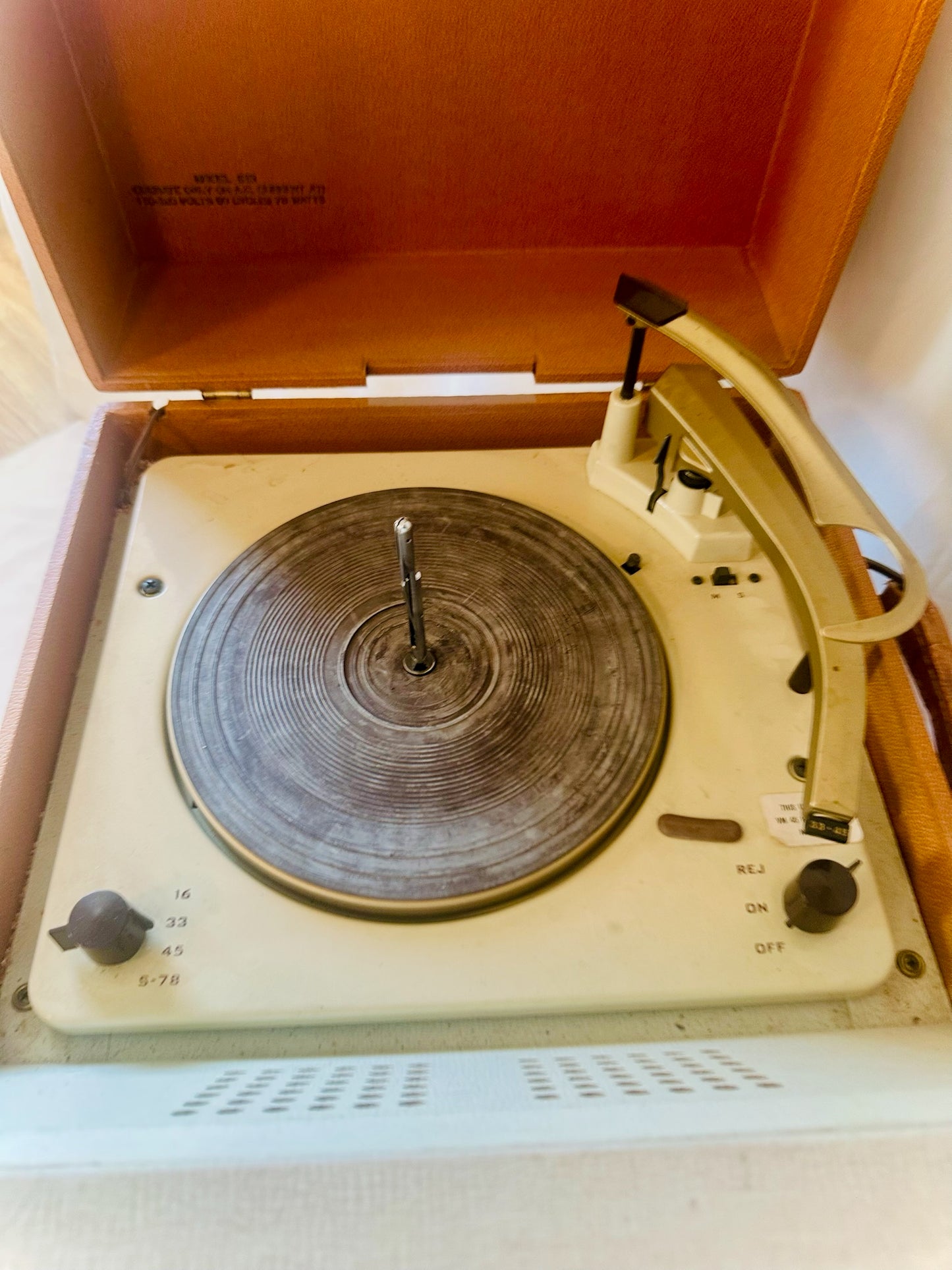 Orange Columbia Tube Amp Record Player | Local Pickup Only