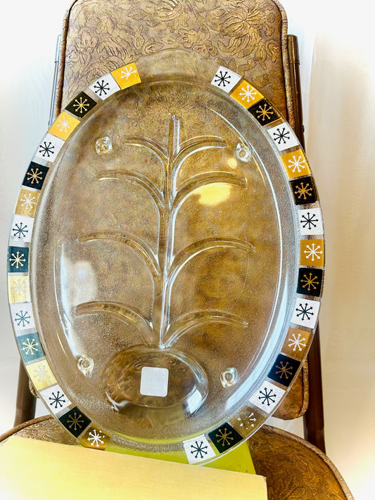 Vintage Midcentury Modern Glass Serving Tray