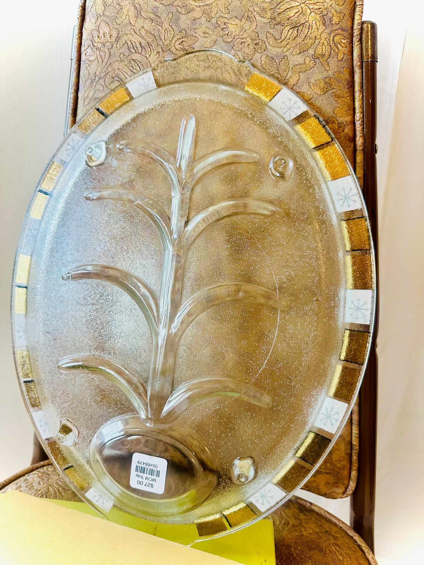 Vintage Midcentury Modern Glass Serving Tray