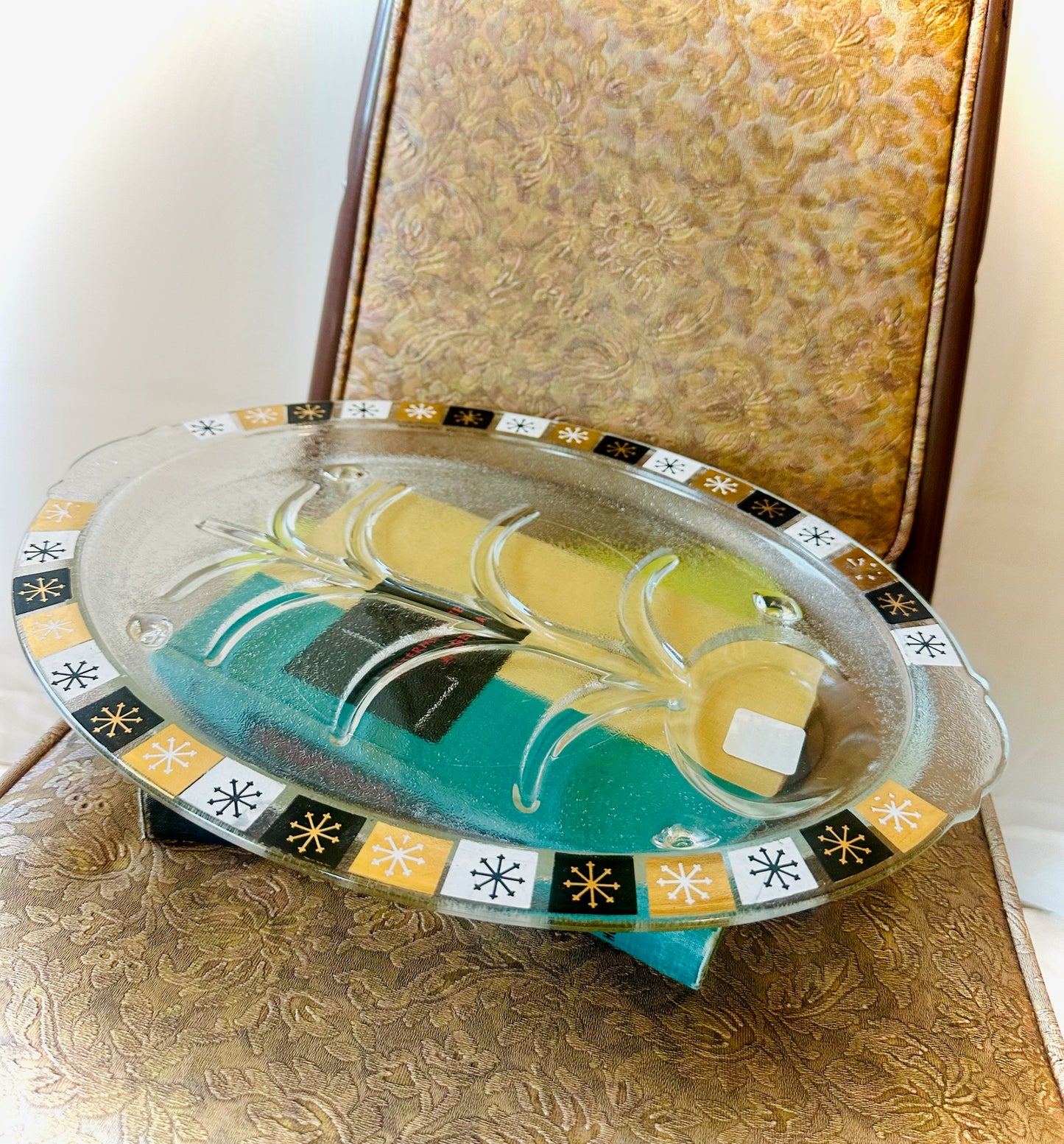 Vintage Midcentury Modern Glass Serving Tray