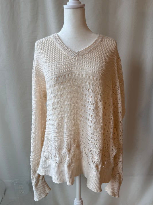 Cream Knit Sweater | L/XL