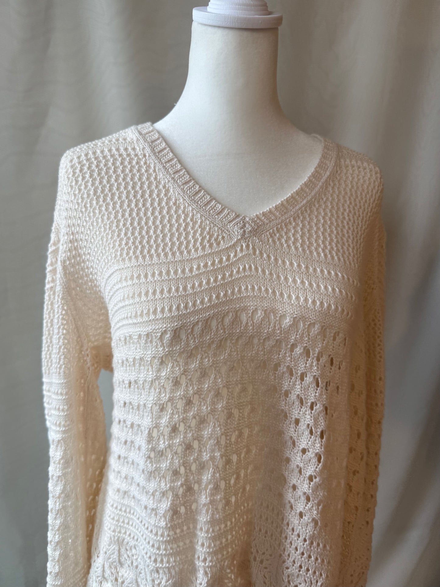 Cream Knit Sweater | L/XL