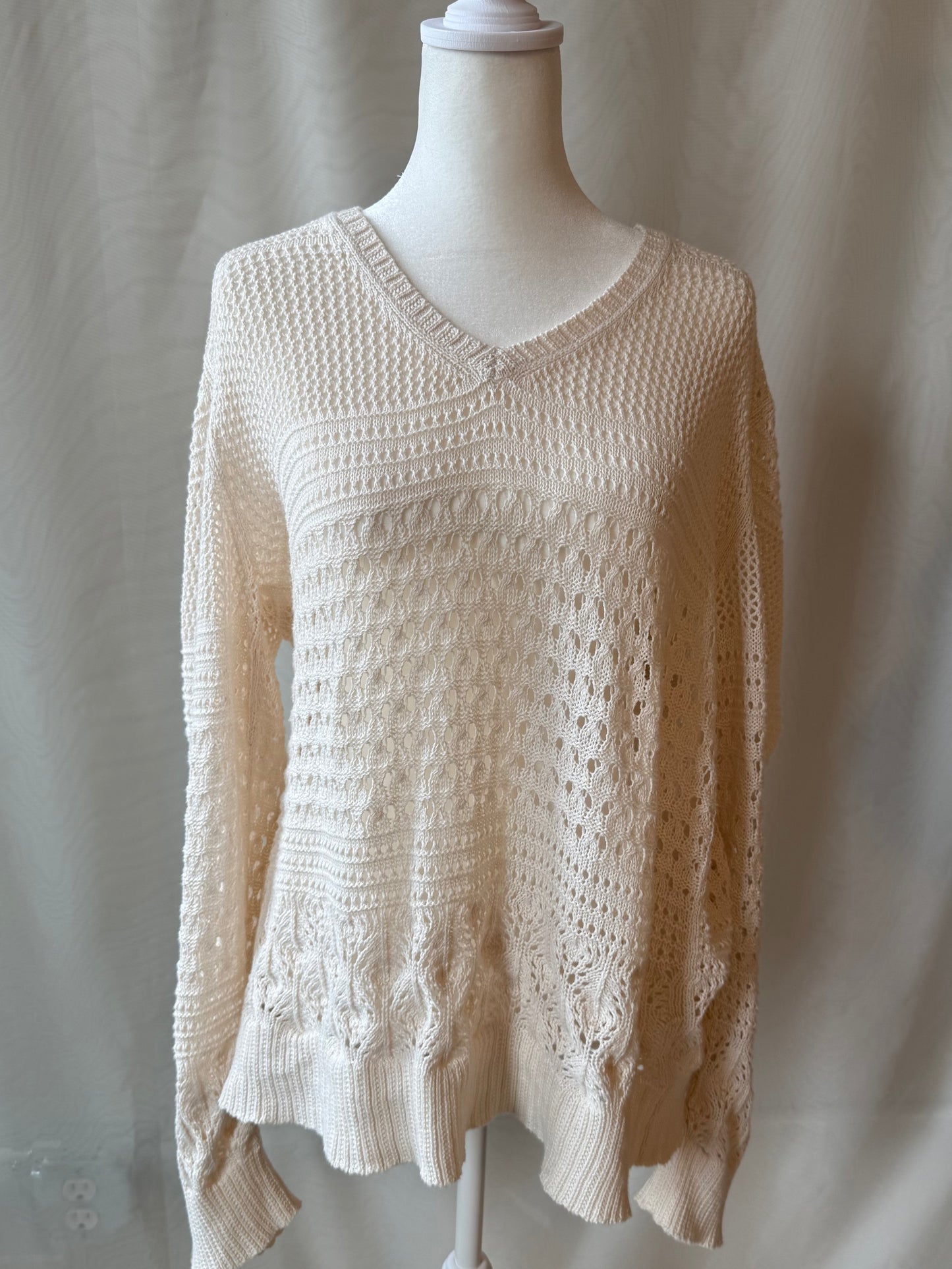 Cream Knit Sweater | L/XL