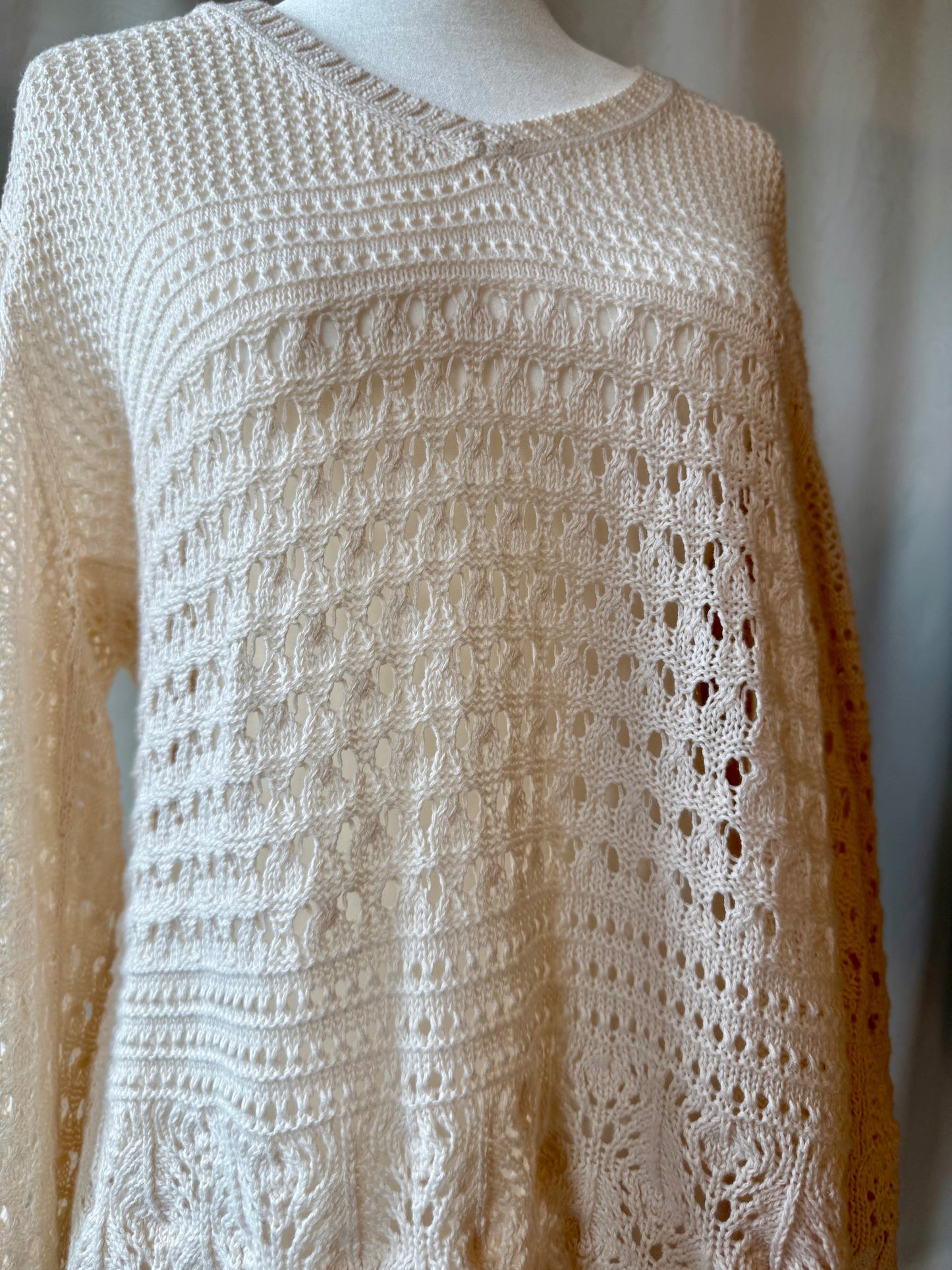 Cream Knit Sweater | L/XL