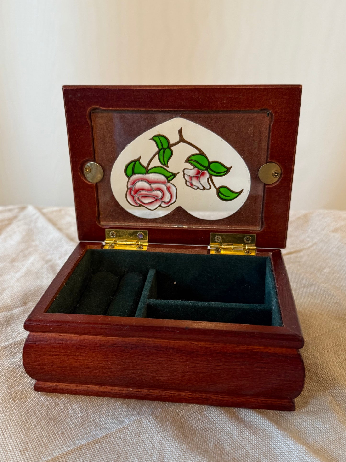 Small Vintage Wooden Jewelry Box