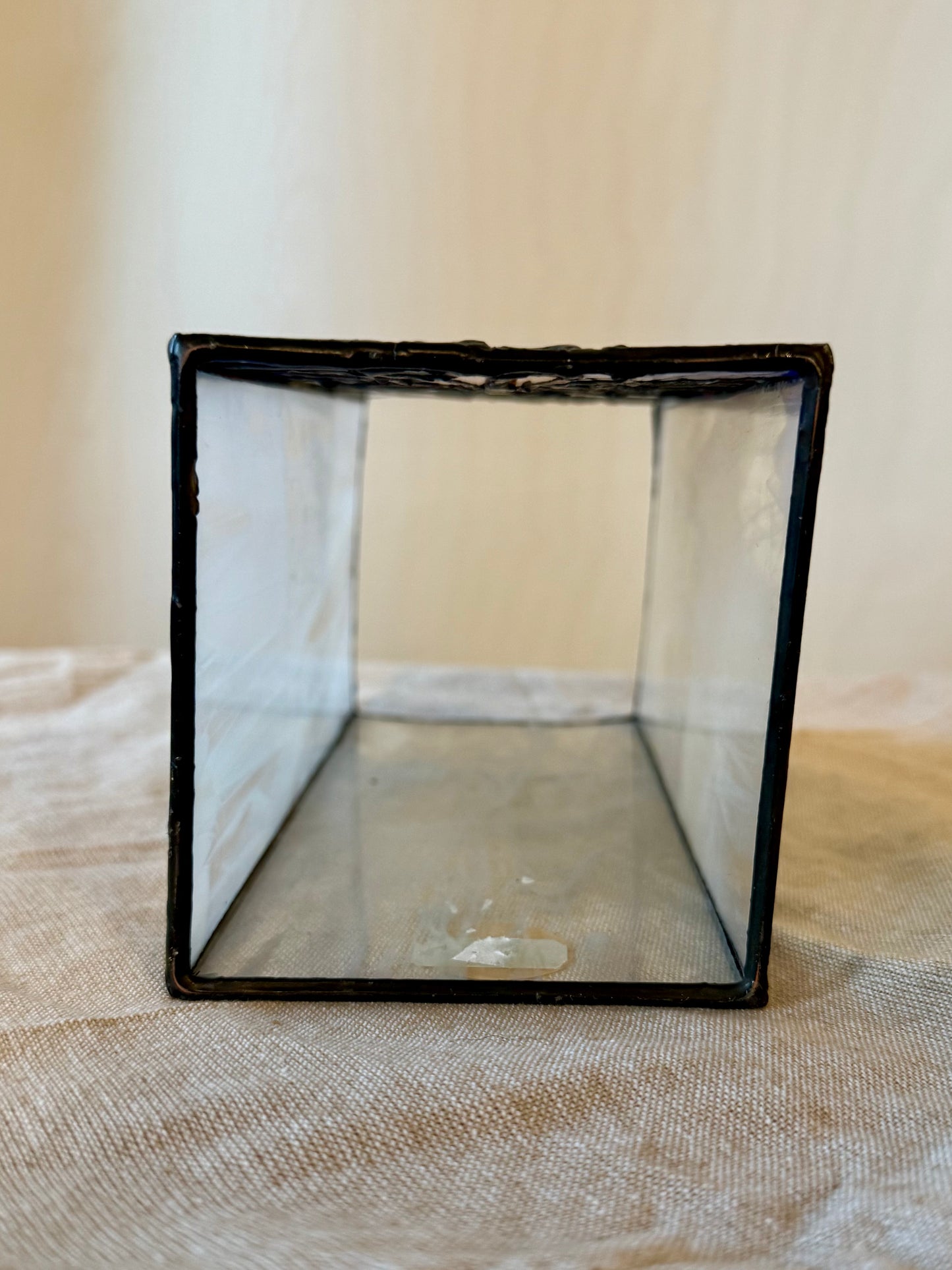 Stained Glass Santa Claus Candle Holder Luminary