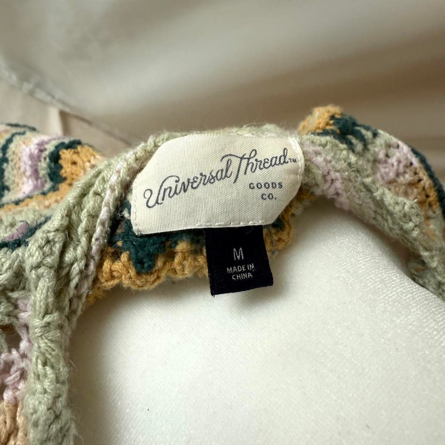 Multi-colored crochet knit tank top