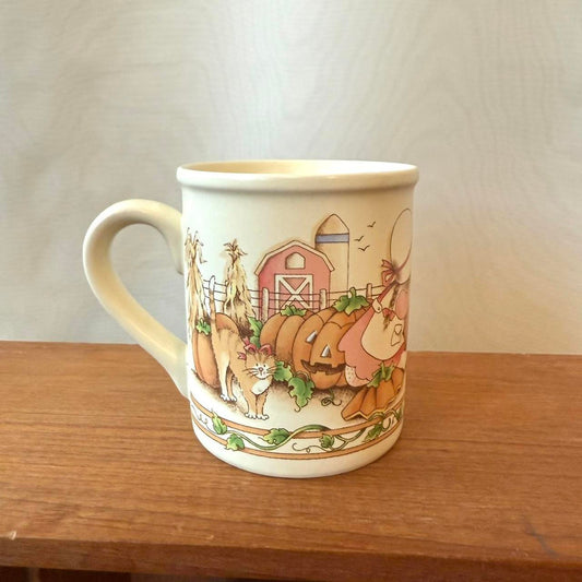 1990s fall harvest halloween mug