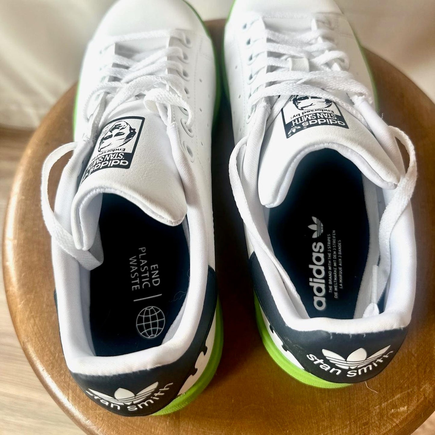 White and Green Stan Smith Adidas Trainers | US 6.5