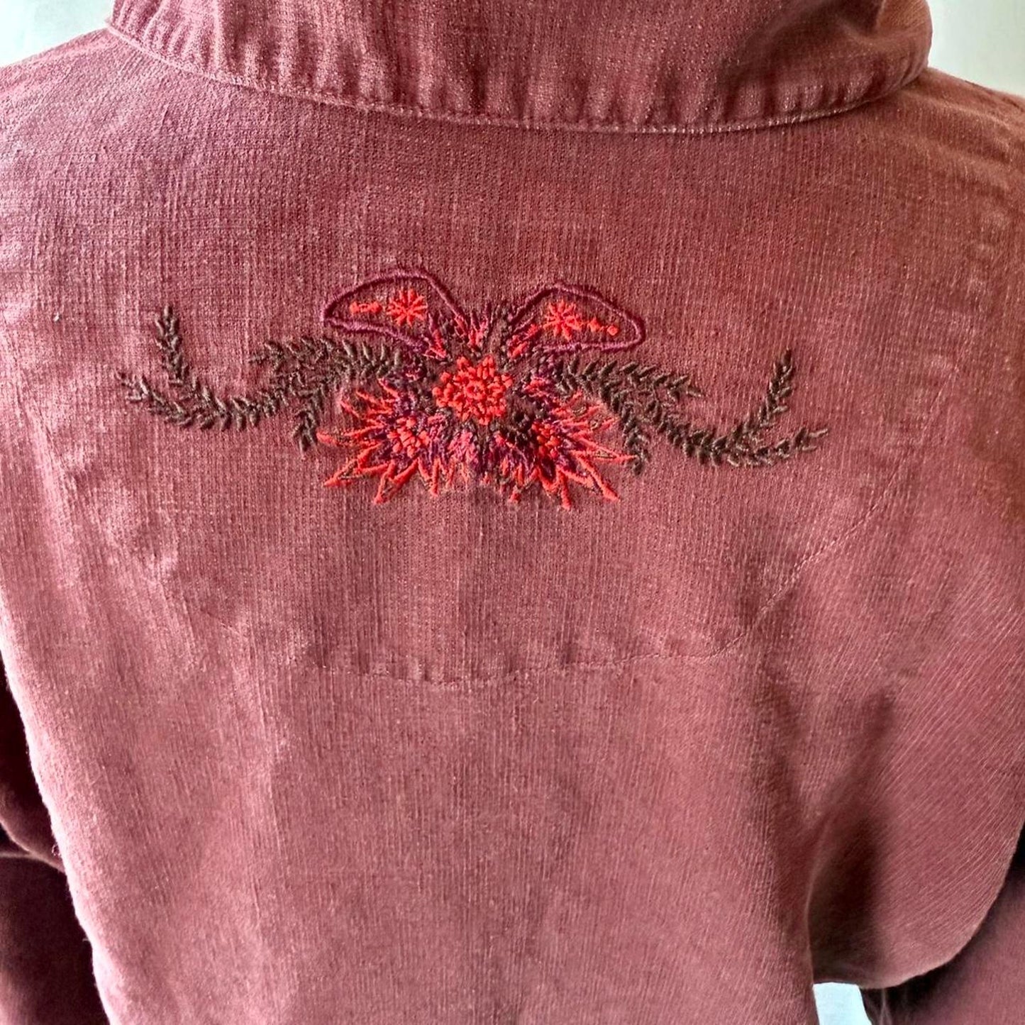 Womens embroidered patagonia button up shirt