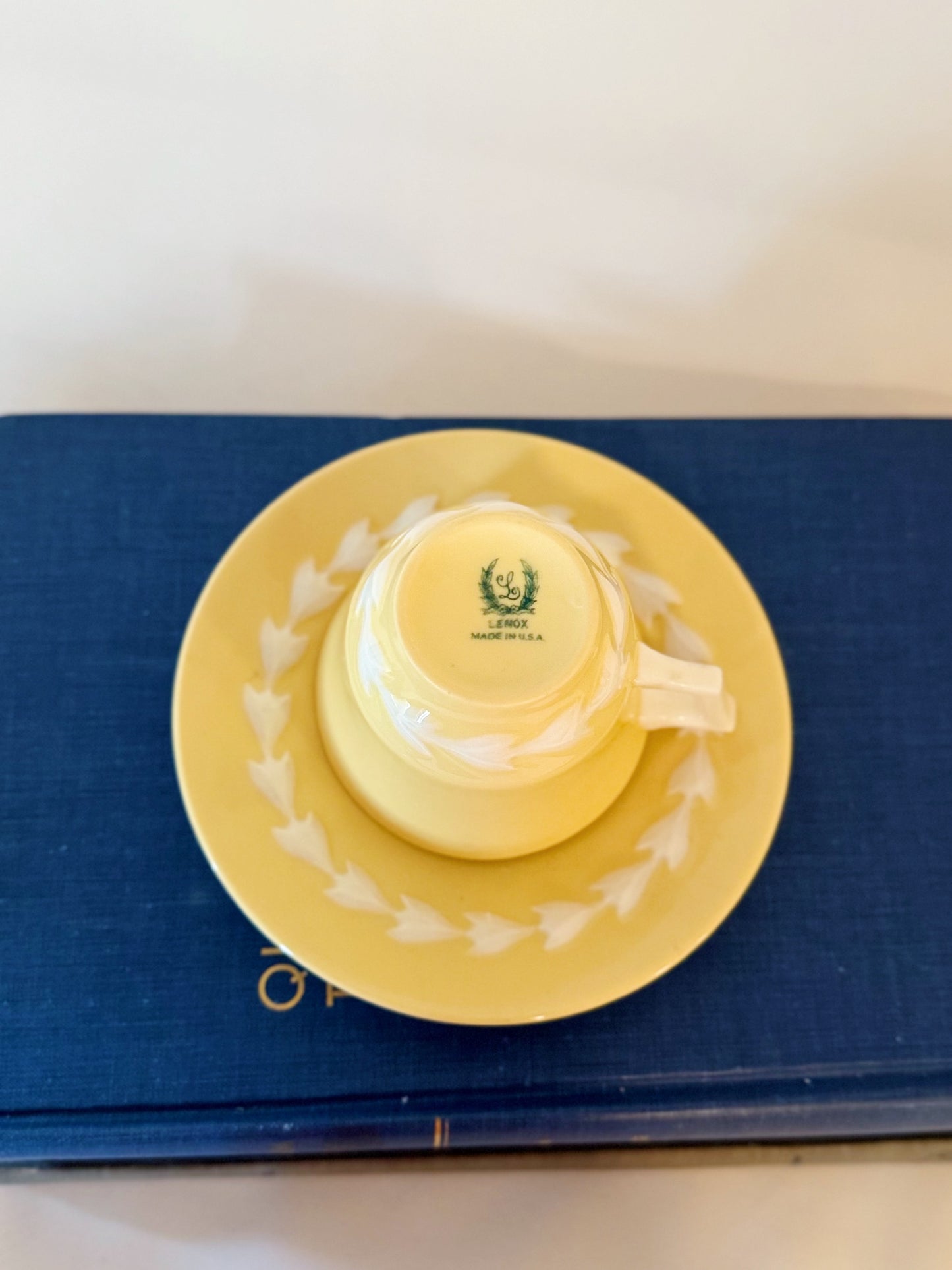 Set of Two Lenox Beltane Demitasse Cups and Saucers