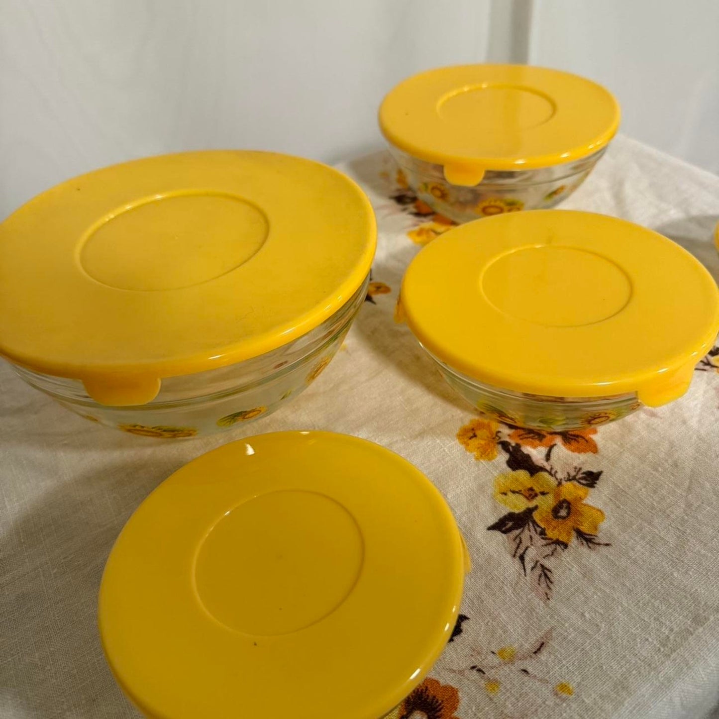 Set of 5 Vintage Glass nesting bowls/tupperware
