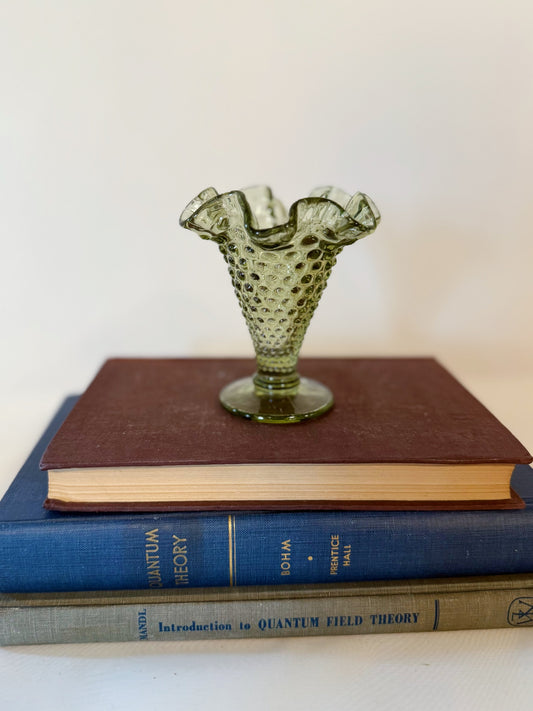 Fenton Colonial Green Hobnail Glass Vase