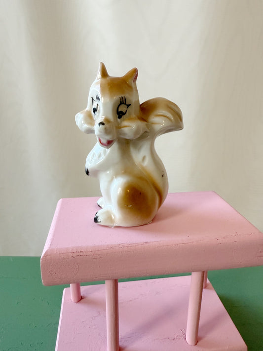 Vintage Ceramic Happy Squirrel Japanese Figurine