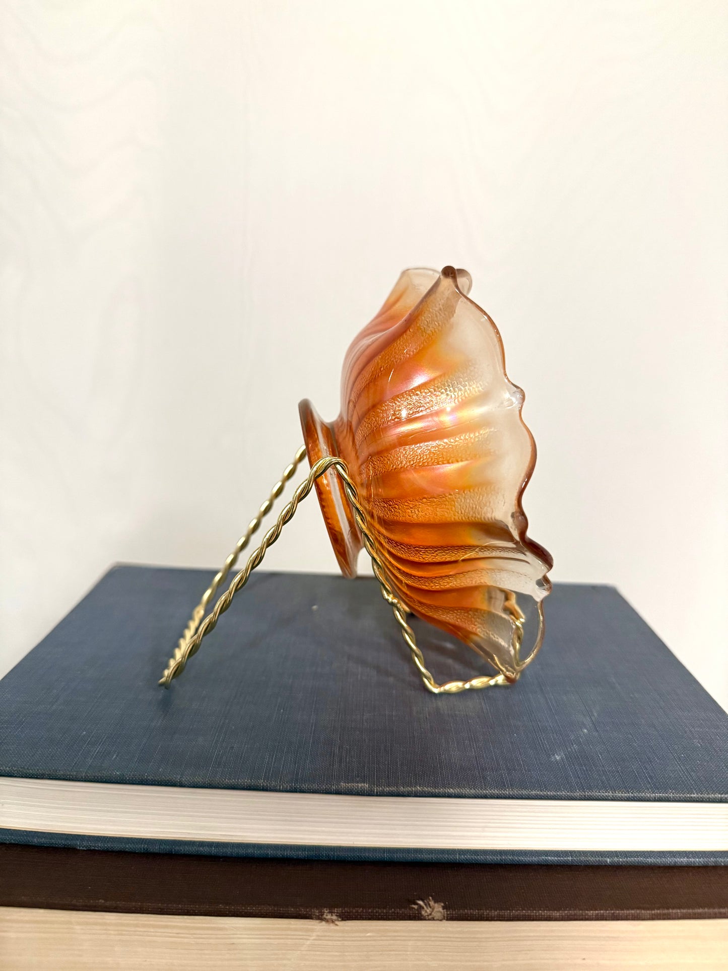 Orange Flower Glass Dish