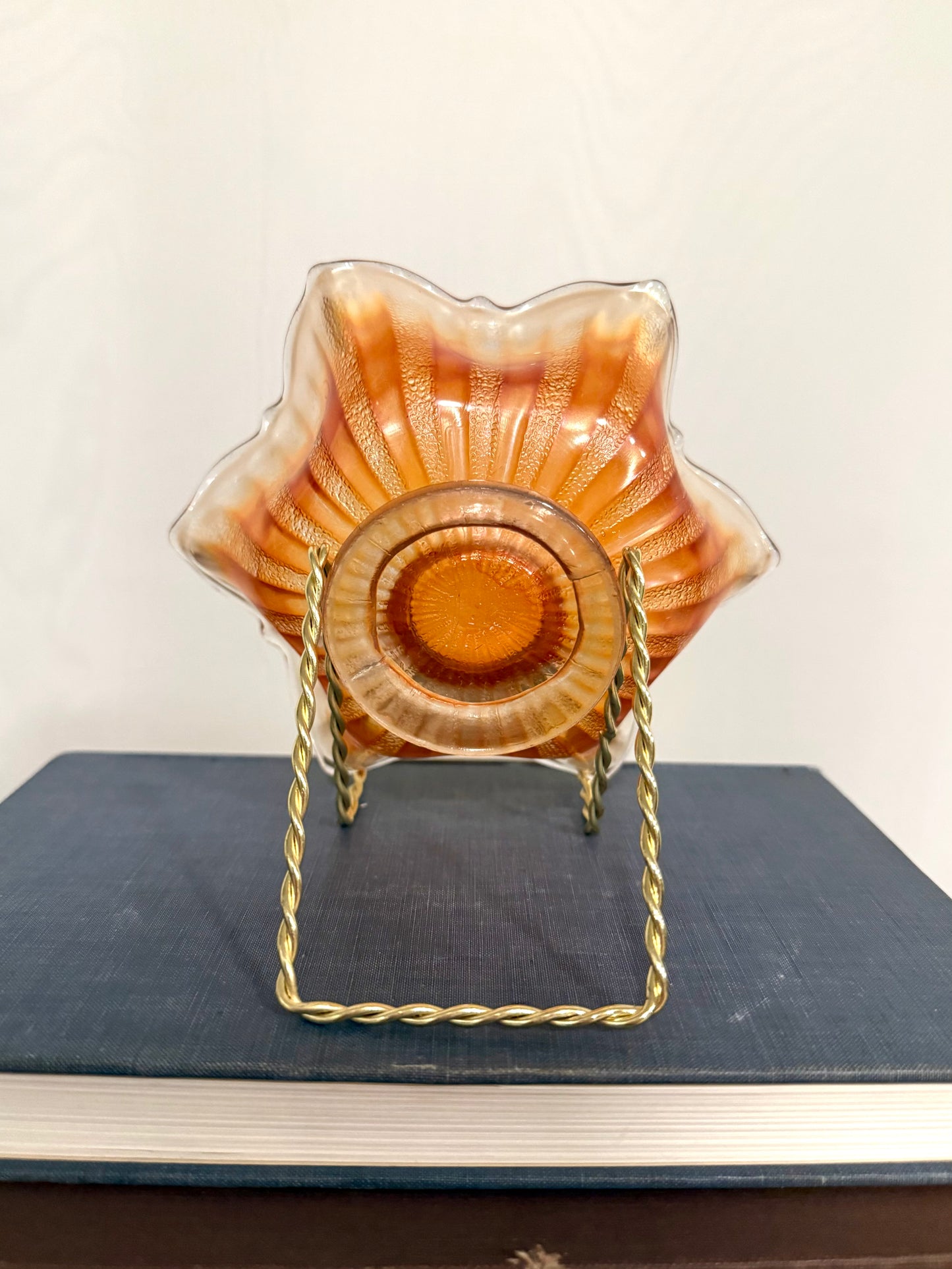 Orange Flower Glass Dish