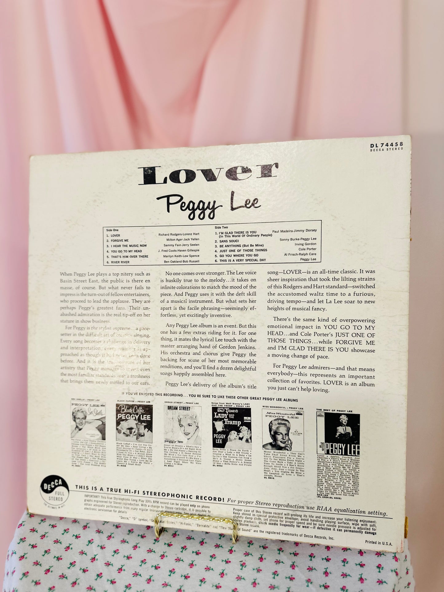 Peggy Lee LOVER Record