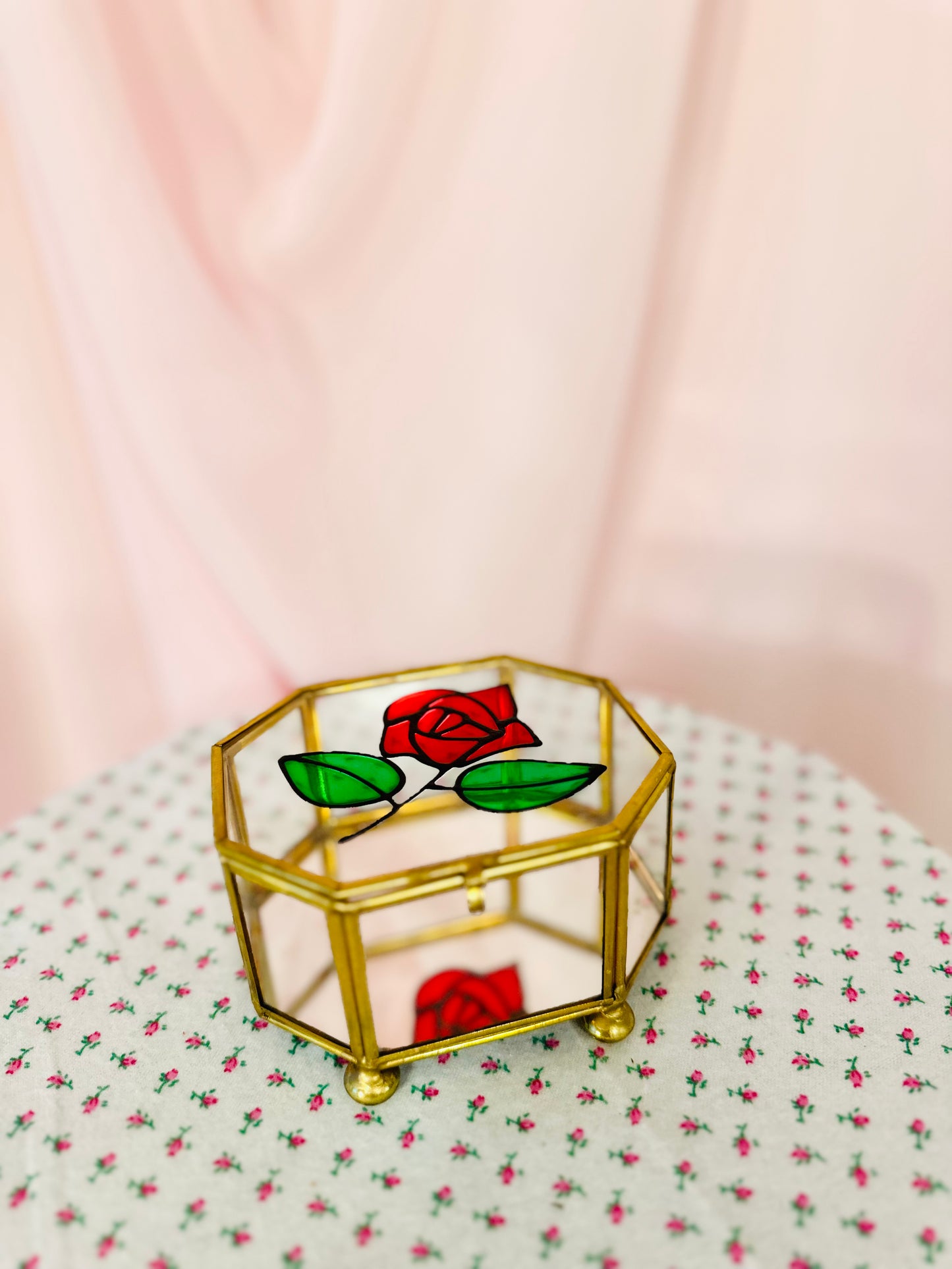 Rose Glass Curio