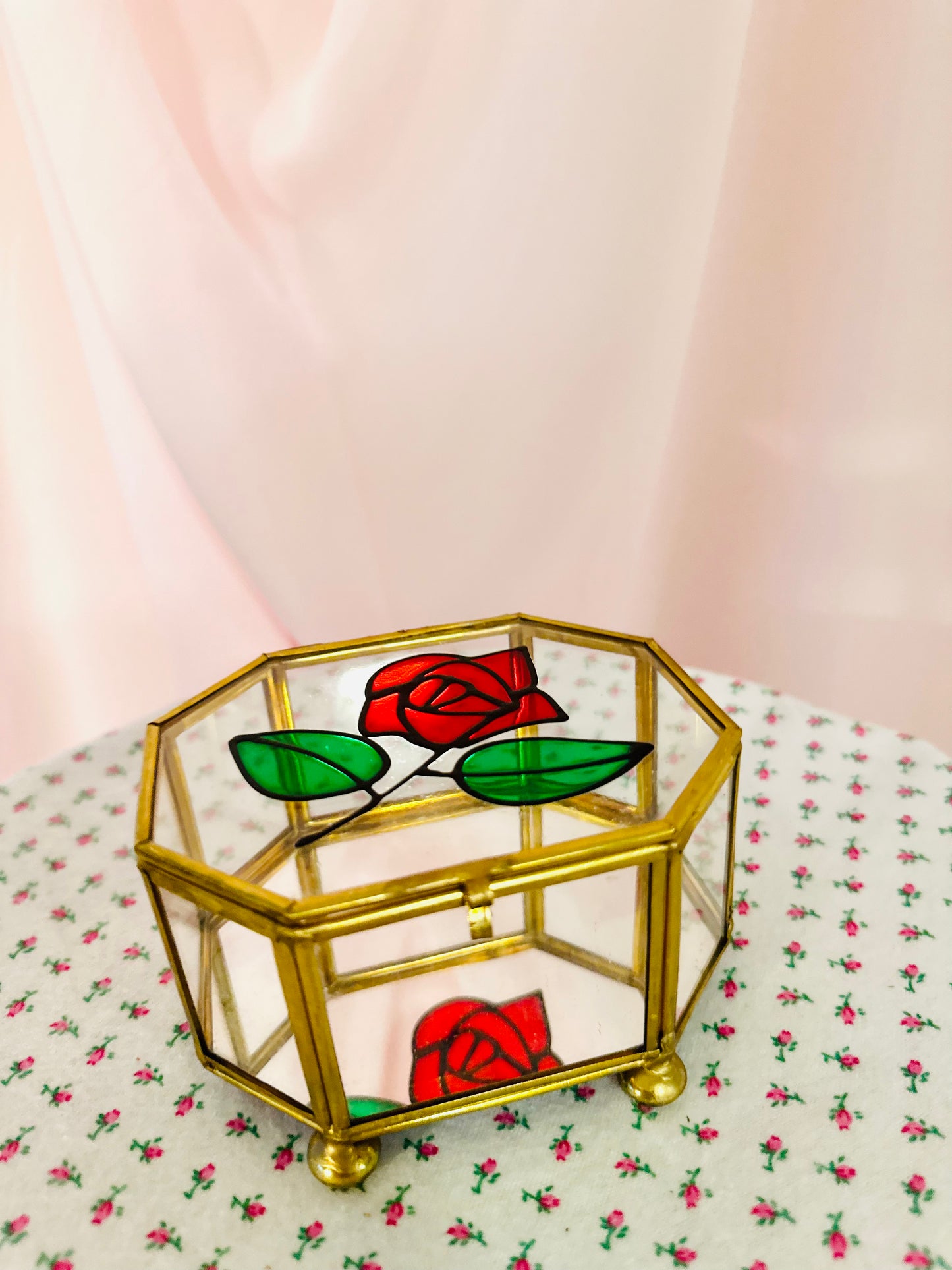 Rose Glass Curio