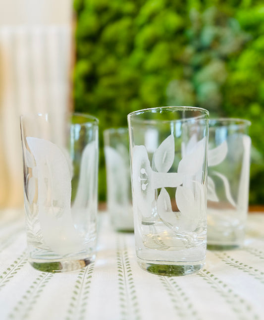 Floral Etched Glassware