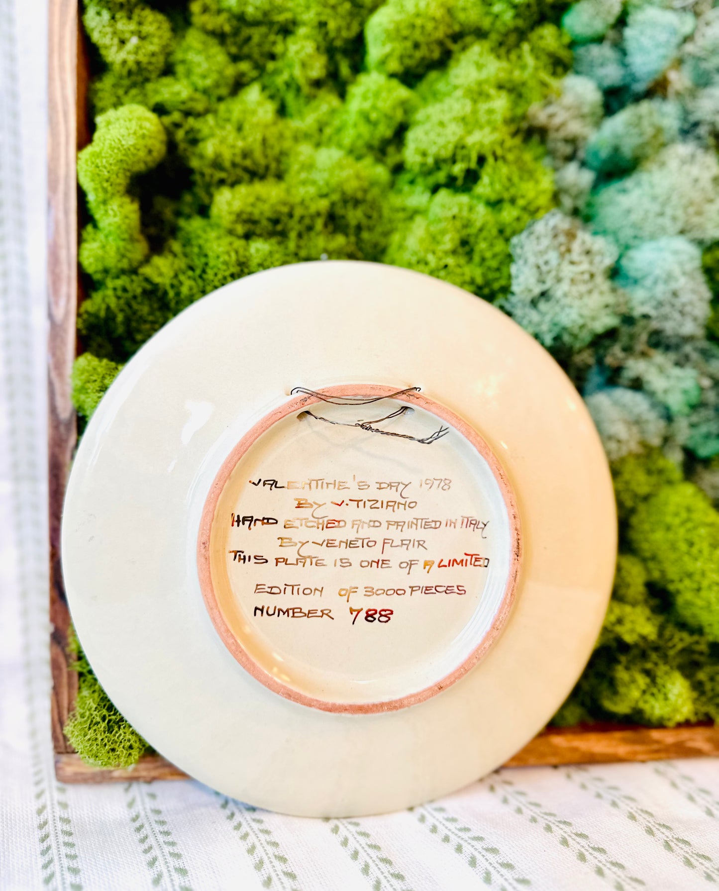 1978 Valentine’s Day Collector Plate by V. Tiziano