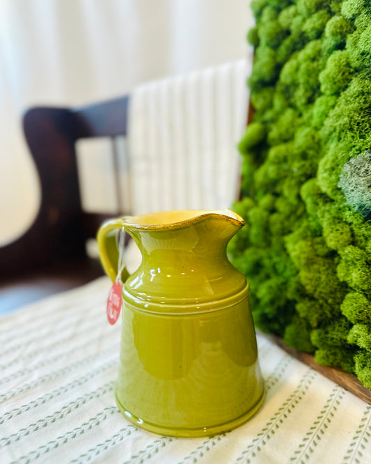 Italian Green Glazed Pitcher