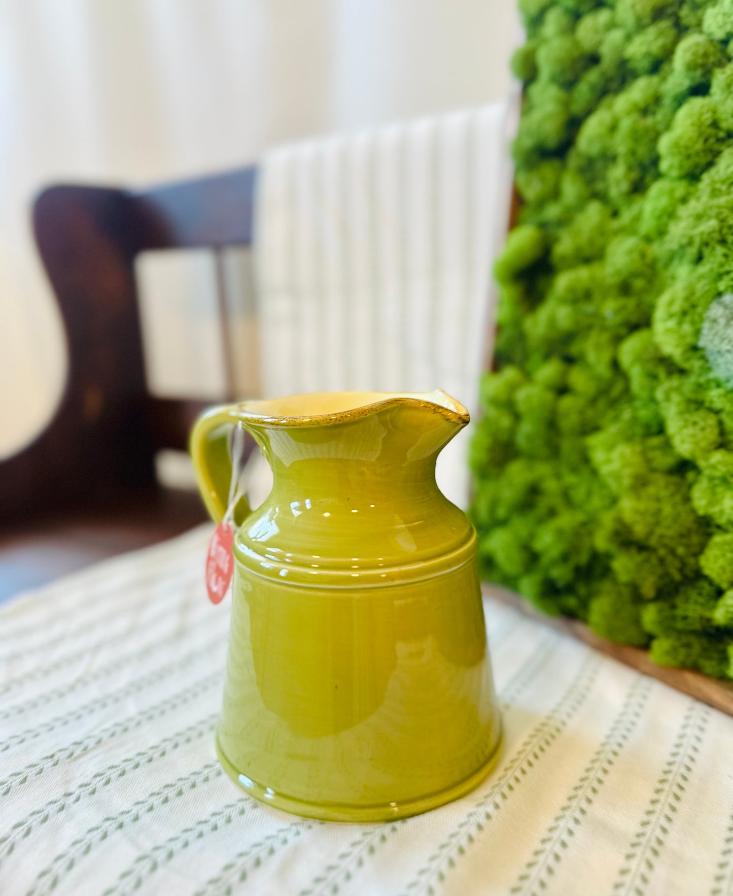 Italian Green Glazed Pitcher