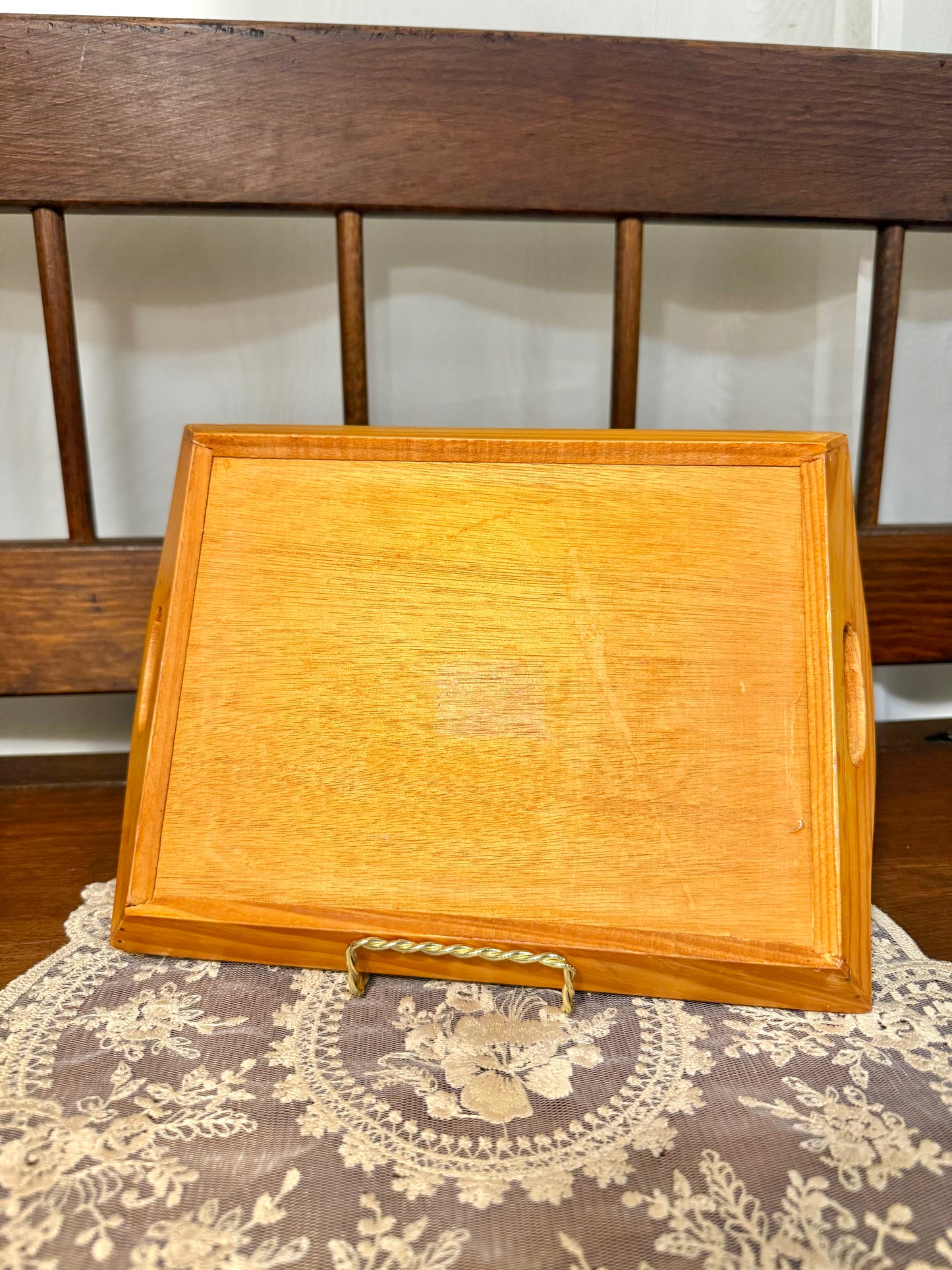 Happy is the Heart Filled With Love Small Wooden Tray