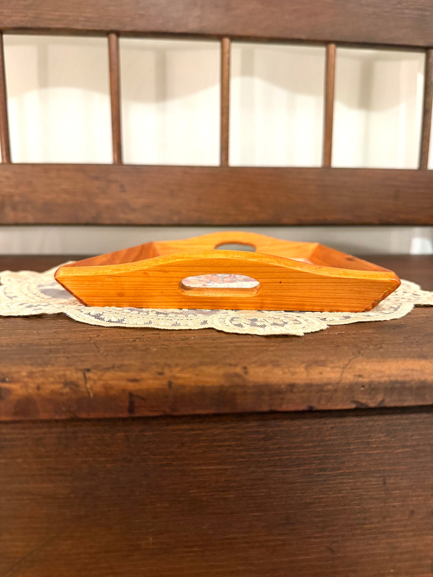 Happy is the Heart Filled With Love Small Wooden Tray