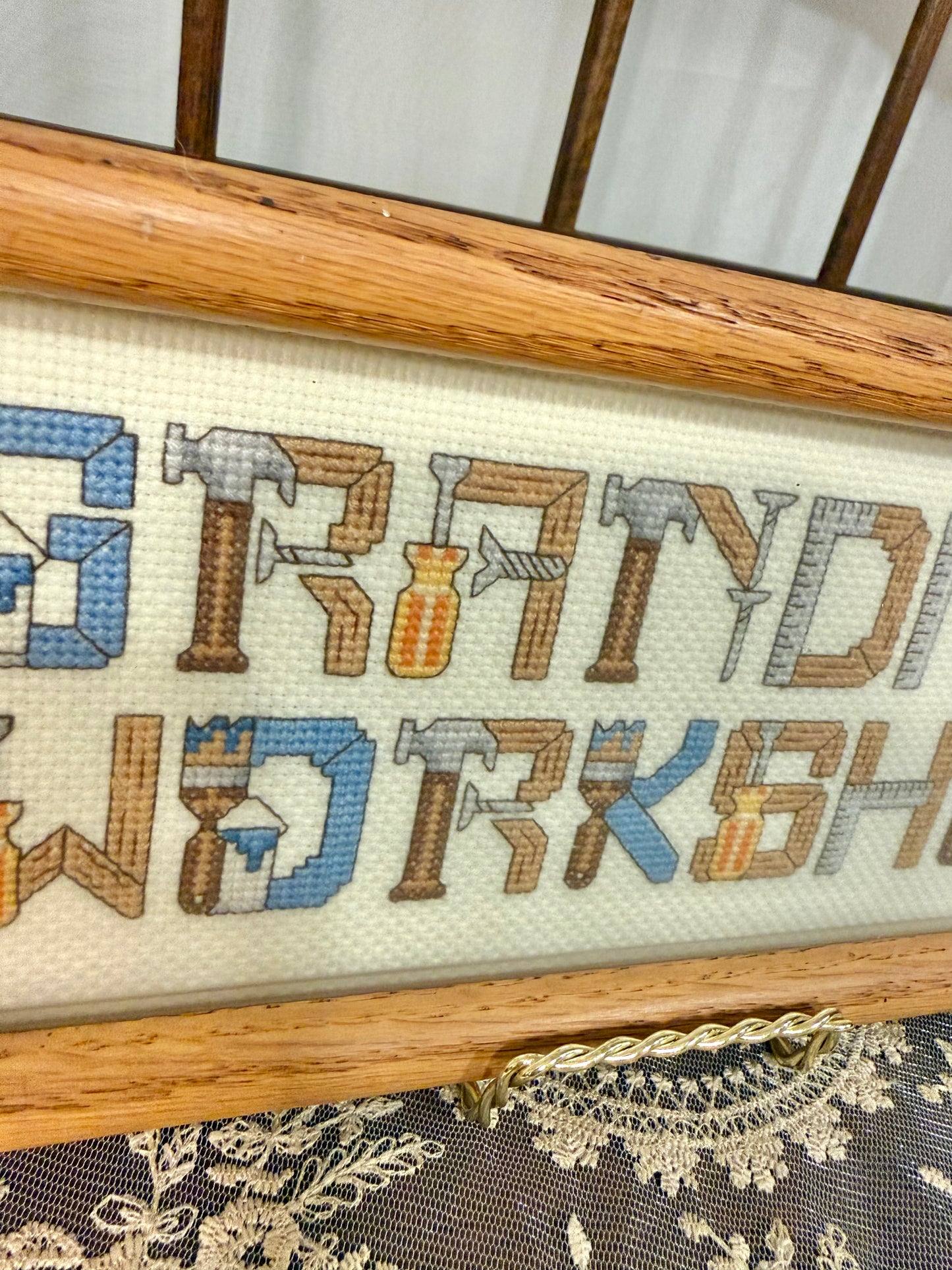 Grandpa's Workshop Framed Cross-Stitch