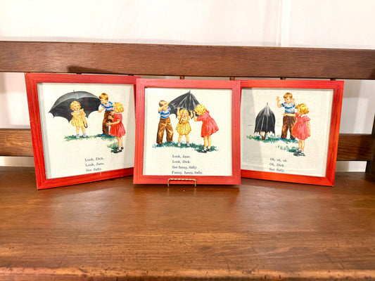 Set of Three Vintage Style Framed Art
