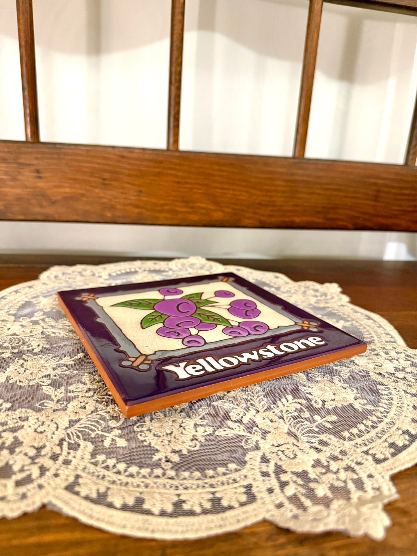 Vintage Yellowstone Berry Tile Trivet