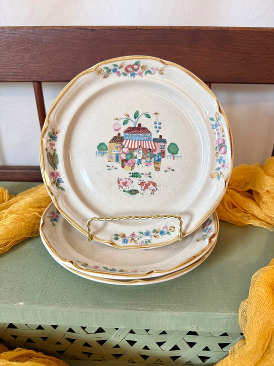 Set of 3 Heartland International Village Bread Plates