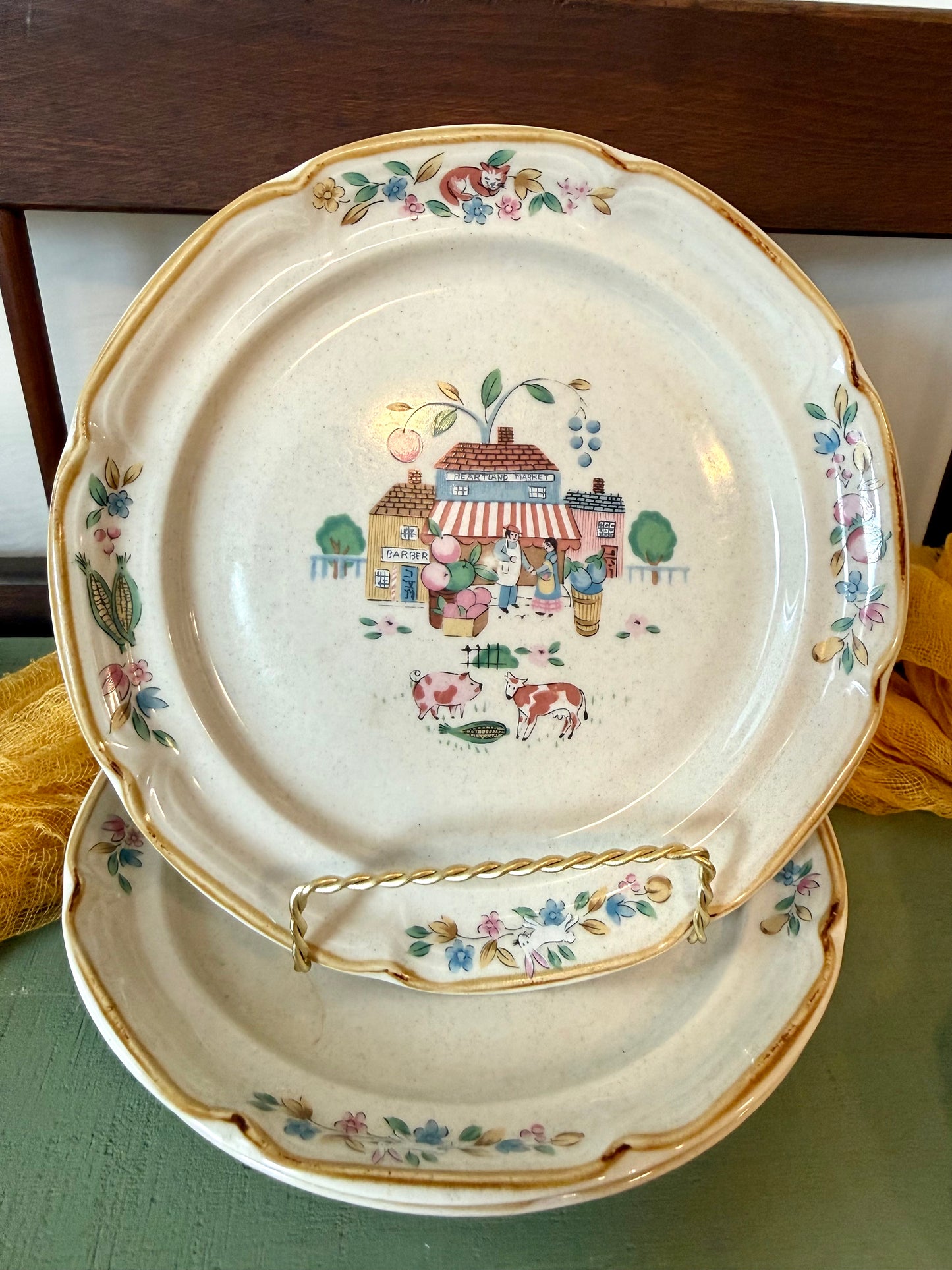 Set of 3 Heartland International Village Bread Plates