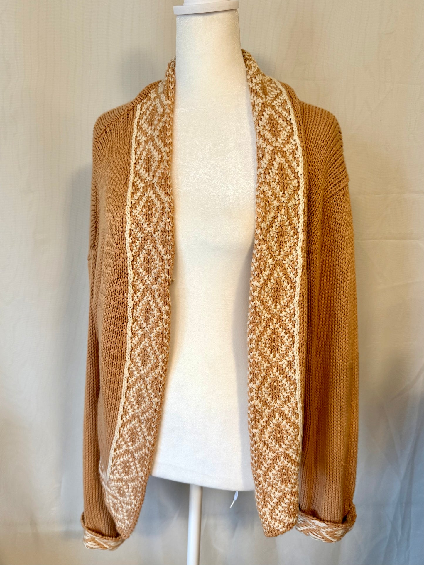 Orange & Cream Detailed Cardigan | Size M/L