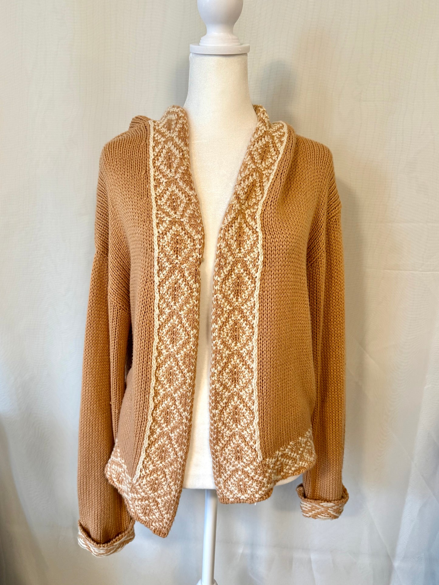 Orange & Cream Detailed Cardigan | Size M/L