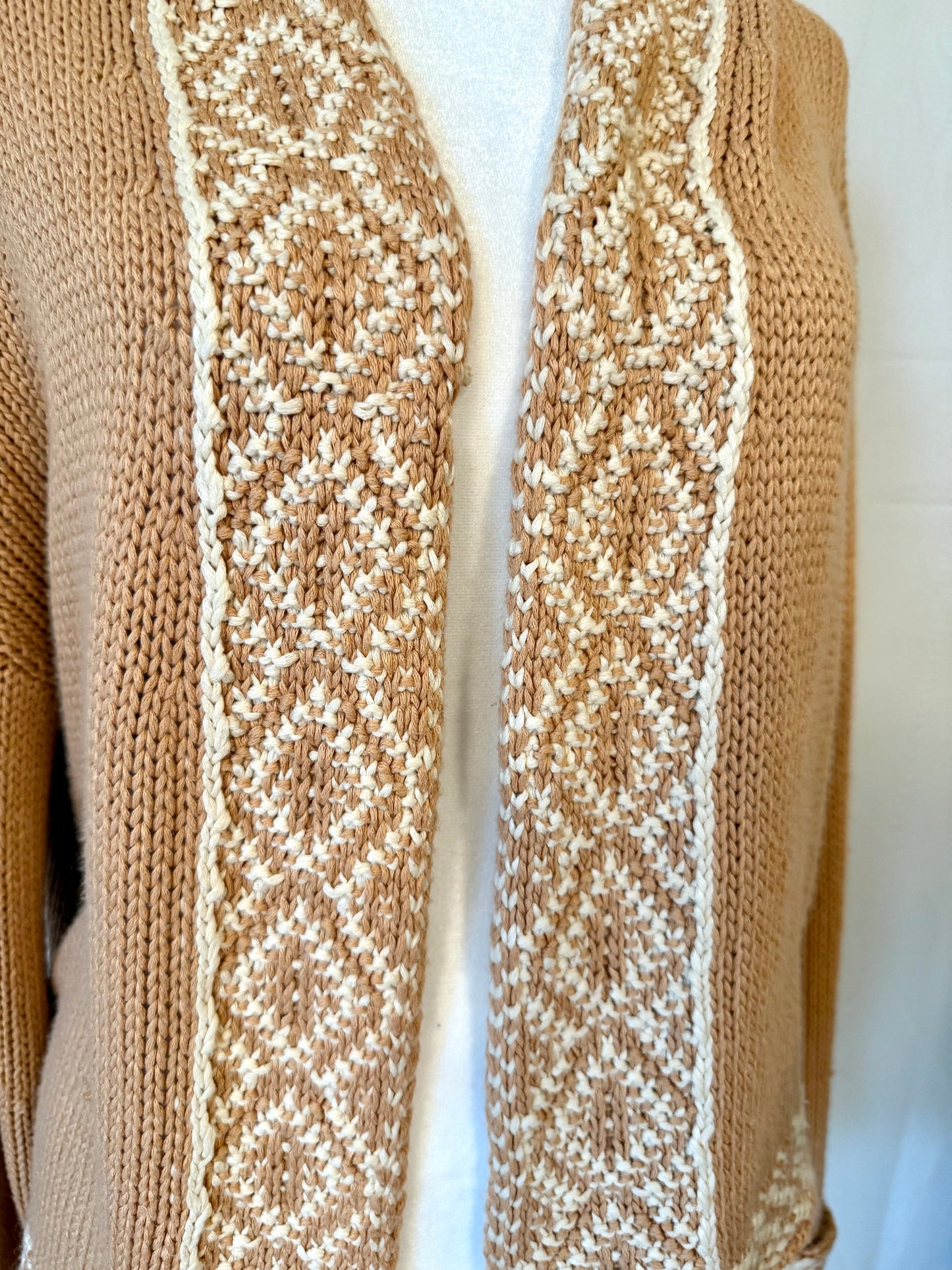 Orange & Cream Detailed Cardigan | Size M/L