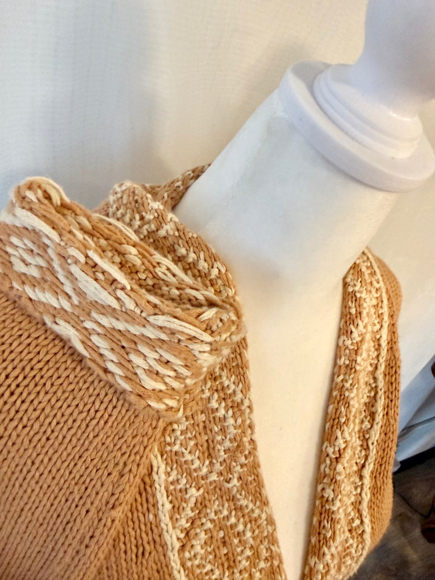 Orange & Cream Detailed Cardigan | Size M/L
