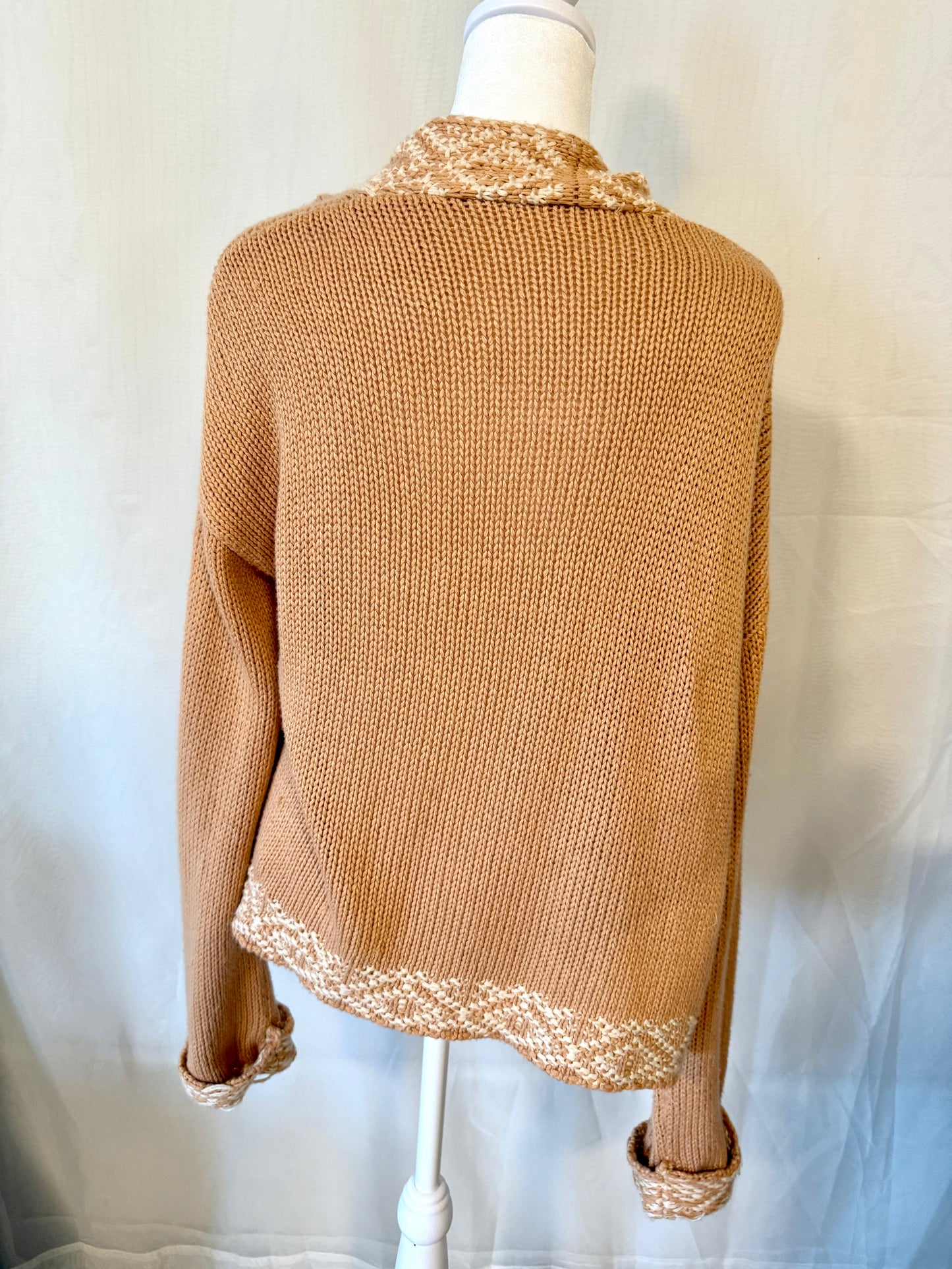 Orange & Cream Detailed Cardigan | Size M/L